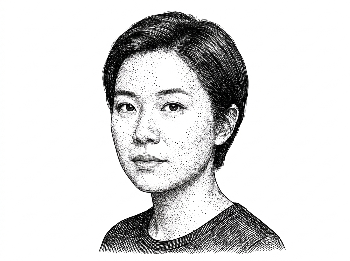 A black and white stipple portrait of Akhaliq, creator of AnyCoder.