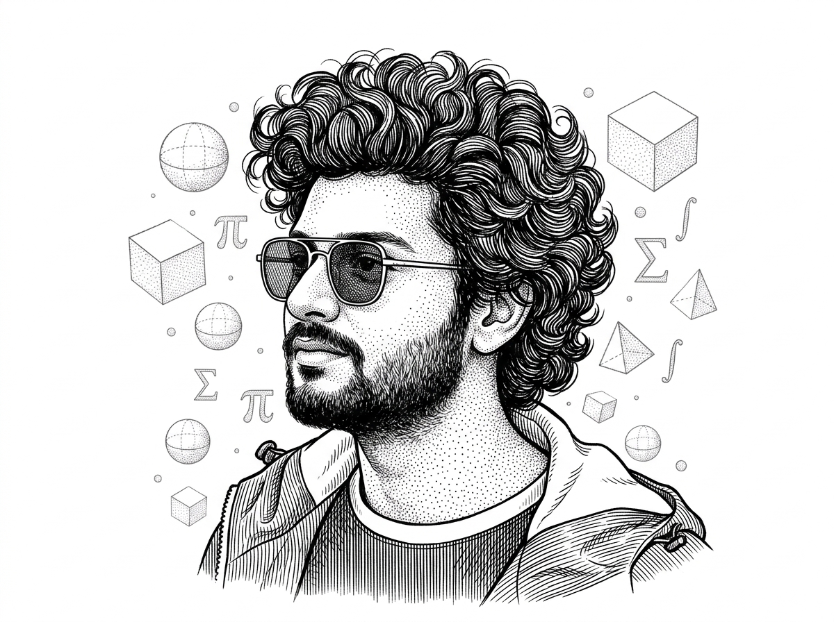 A WSJ hedcut-style portrait of Avik Jain, creator of the School of AI repository.