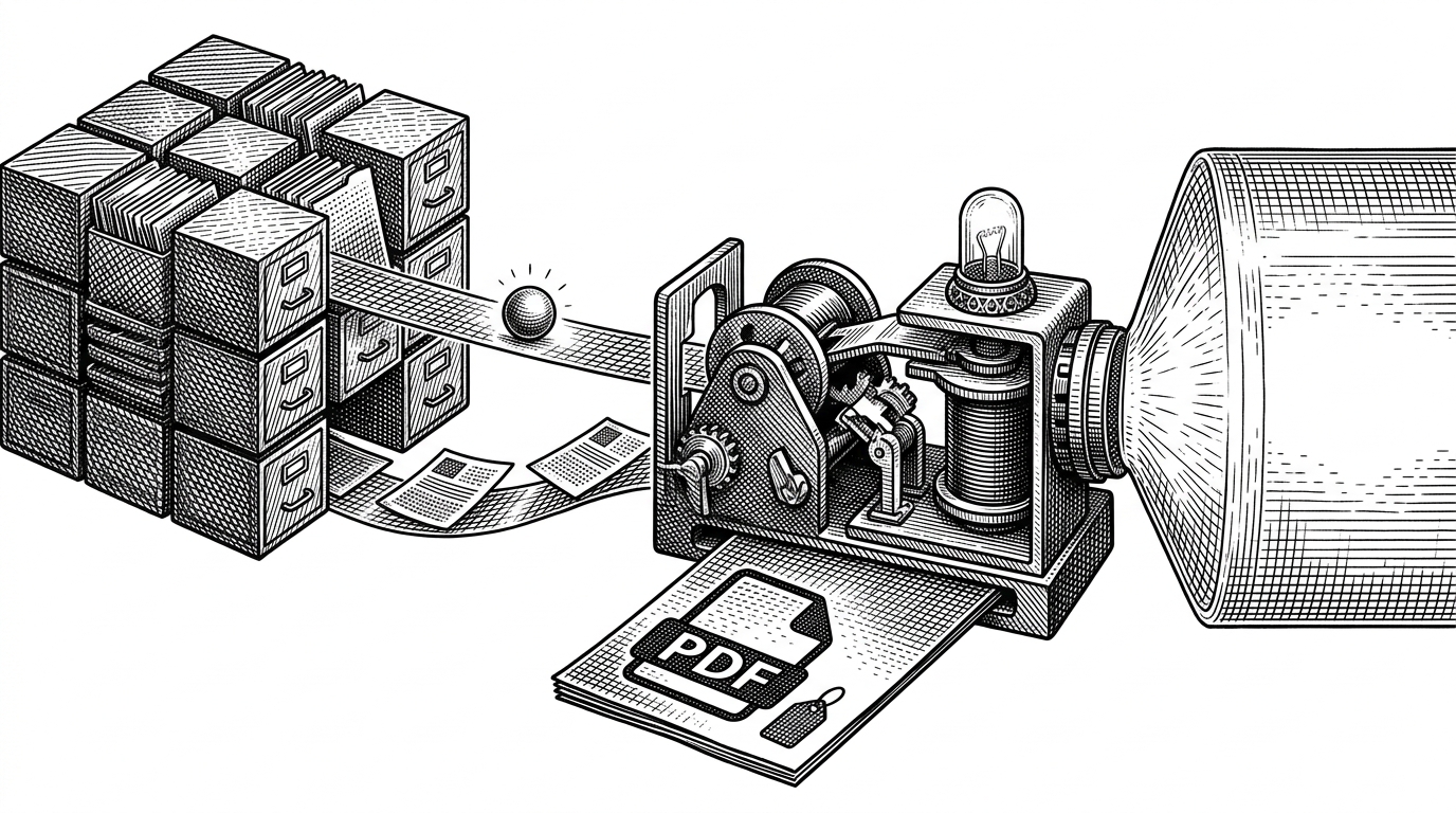 A close-up mechanical relay switch sits between a vector store and an LLM, with a test token passing through a retrieval gate before a readiness lamp flips from unverified to ready. The image explains startup validation as a system check that confirms the retrieval and QA path works before a user arrives.