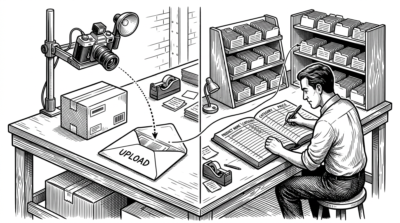 Shopping: The E-Commerce Admin That Teaches the Two-Step Upload