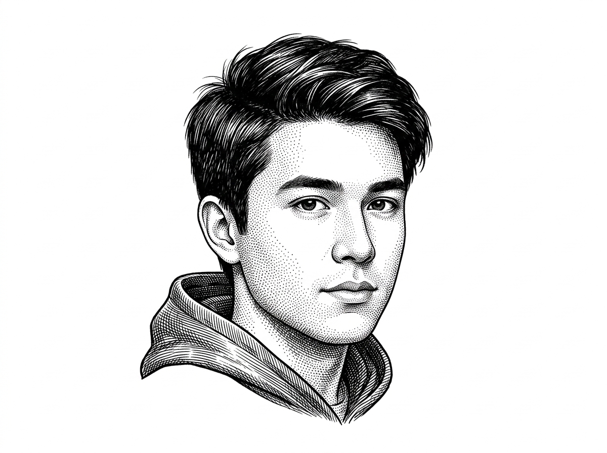 A hedcut-style portrait derived from JohannesLks's GitHub avatar on a white background. It serves as a small origin cue rather than a personality piece, reinforcing that the repository is a compact research artifact.