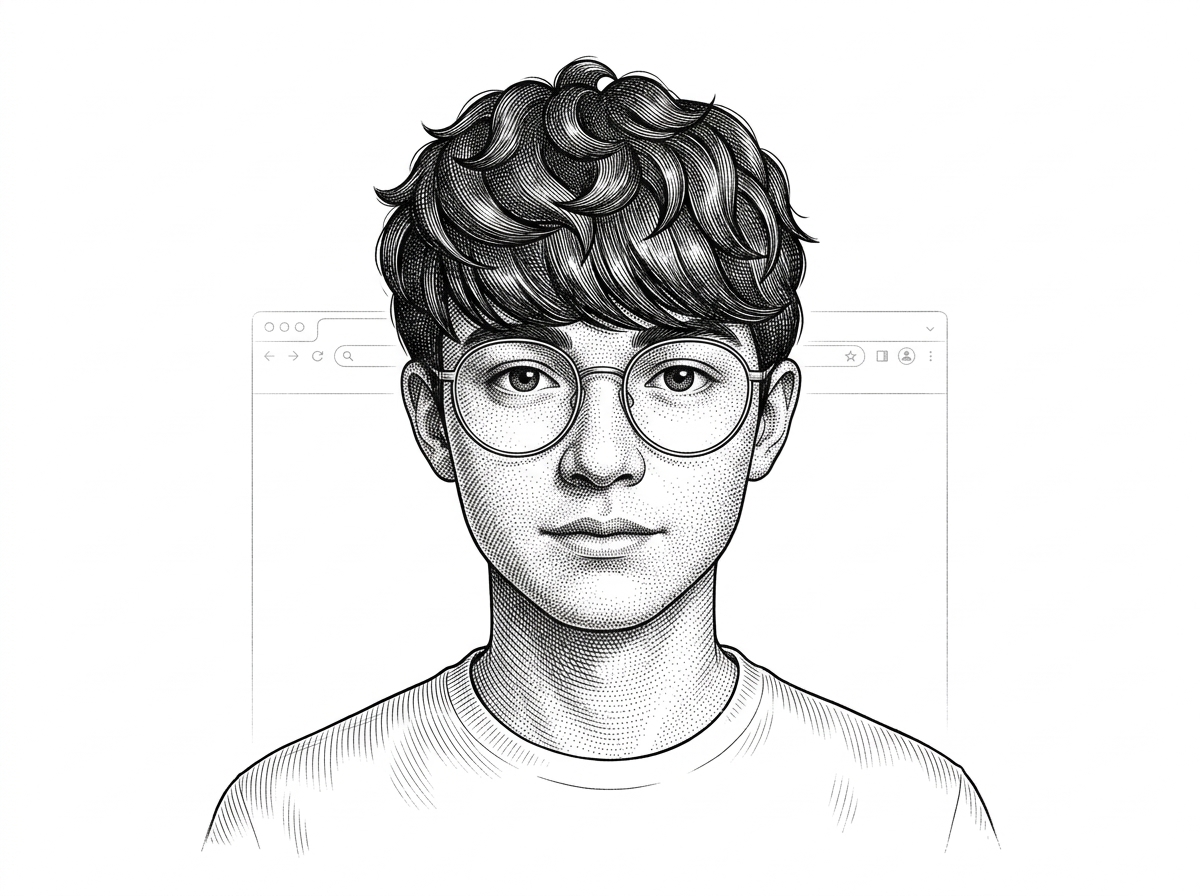 WSJ-style portrait of JusperLee from a GitHub avatar. The portrait gives a face to the repository's solo-maintained origin and grounds the article's setup in the creator's public profile.