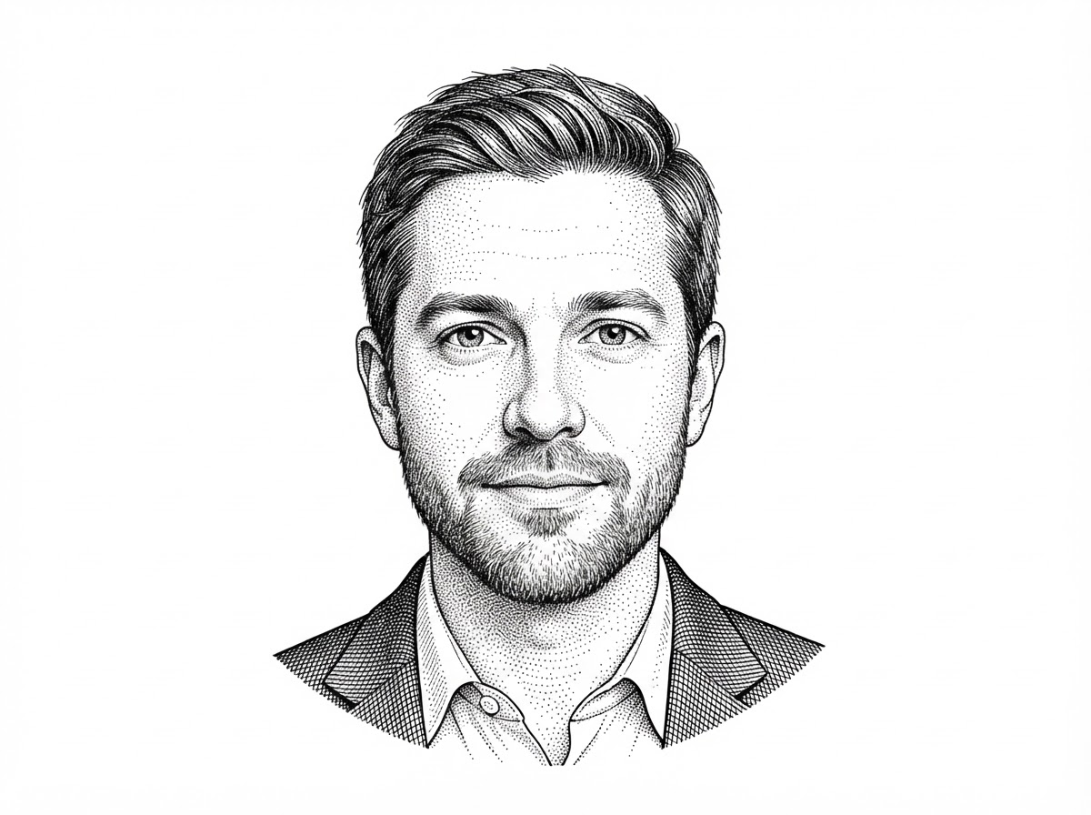 A hedcut-style portrait of Leon Lin, the maintainer of shapeit, based on his verified GitHub avatar. The portrait grounds the project in a real creator and signals that the repo is part of a broader personal ecosystem.