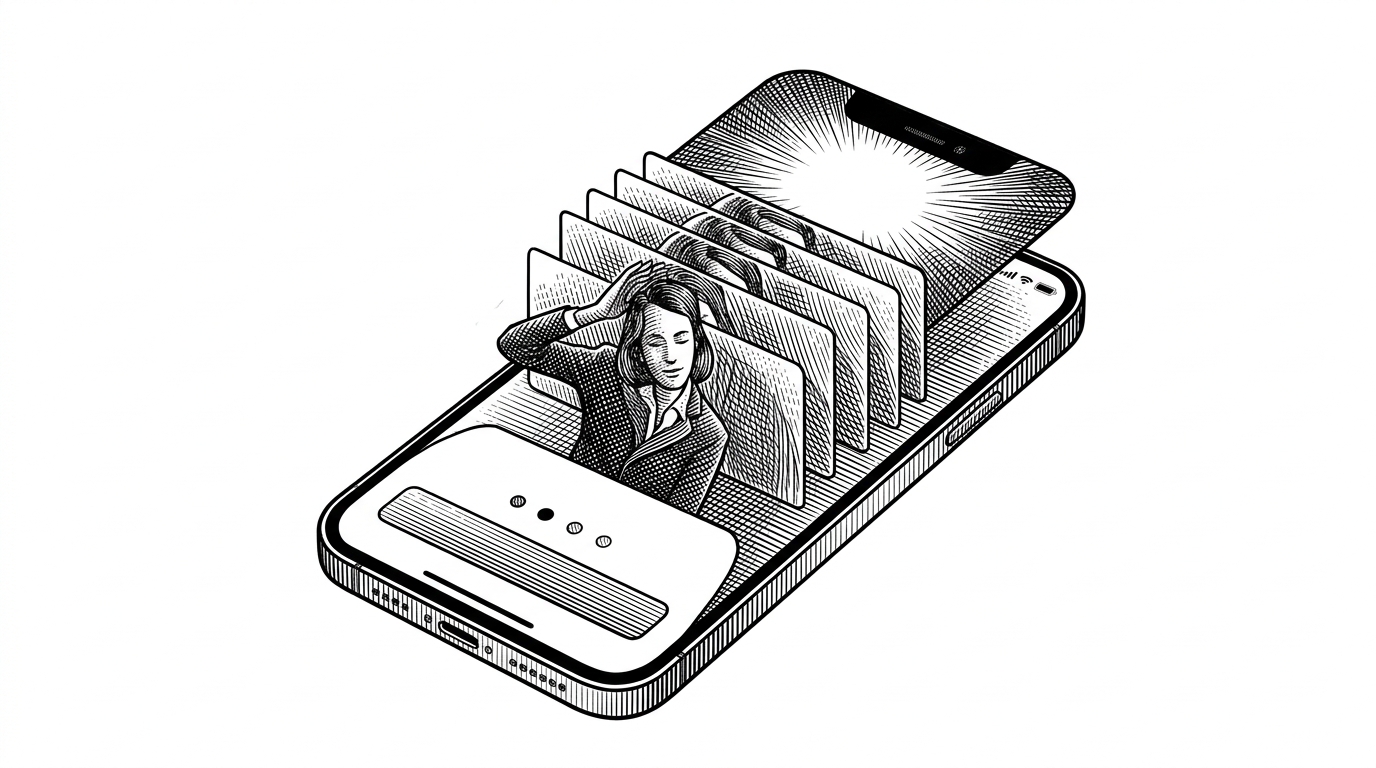 A floating iPhone onboarding screen sits on a stark white studio background like a movie poster. It explains that the repo turns native SwiftUI into a premium motion system through staging, not heavy runtime magic.