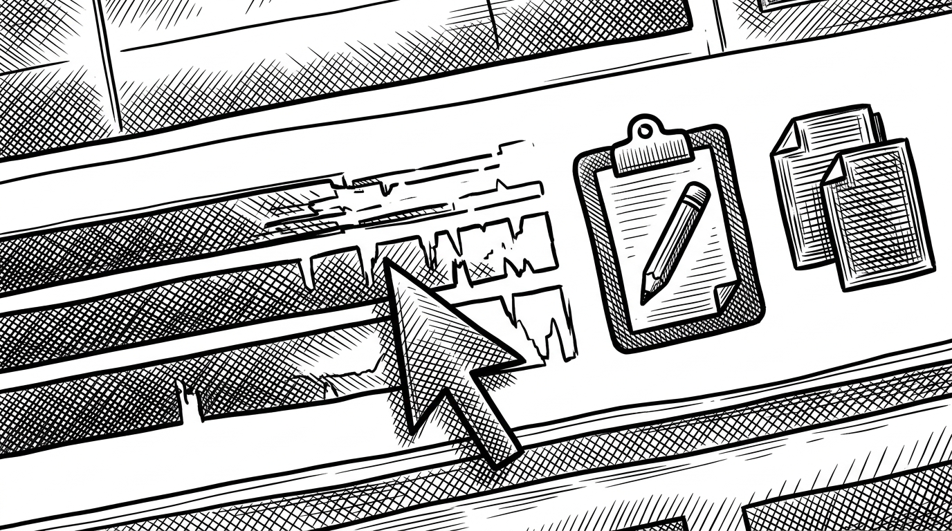 A tight close-up shows a frozen latency chart, a hovering cursor, and a clipboard panel on a stark white page. It explains the UI's quieter trick: the hint page is designed to preserve diagnostic evidence when the network is already unstable.