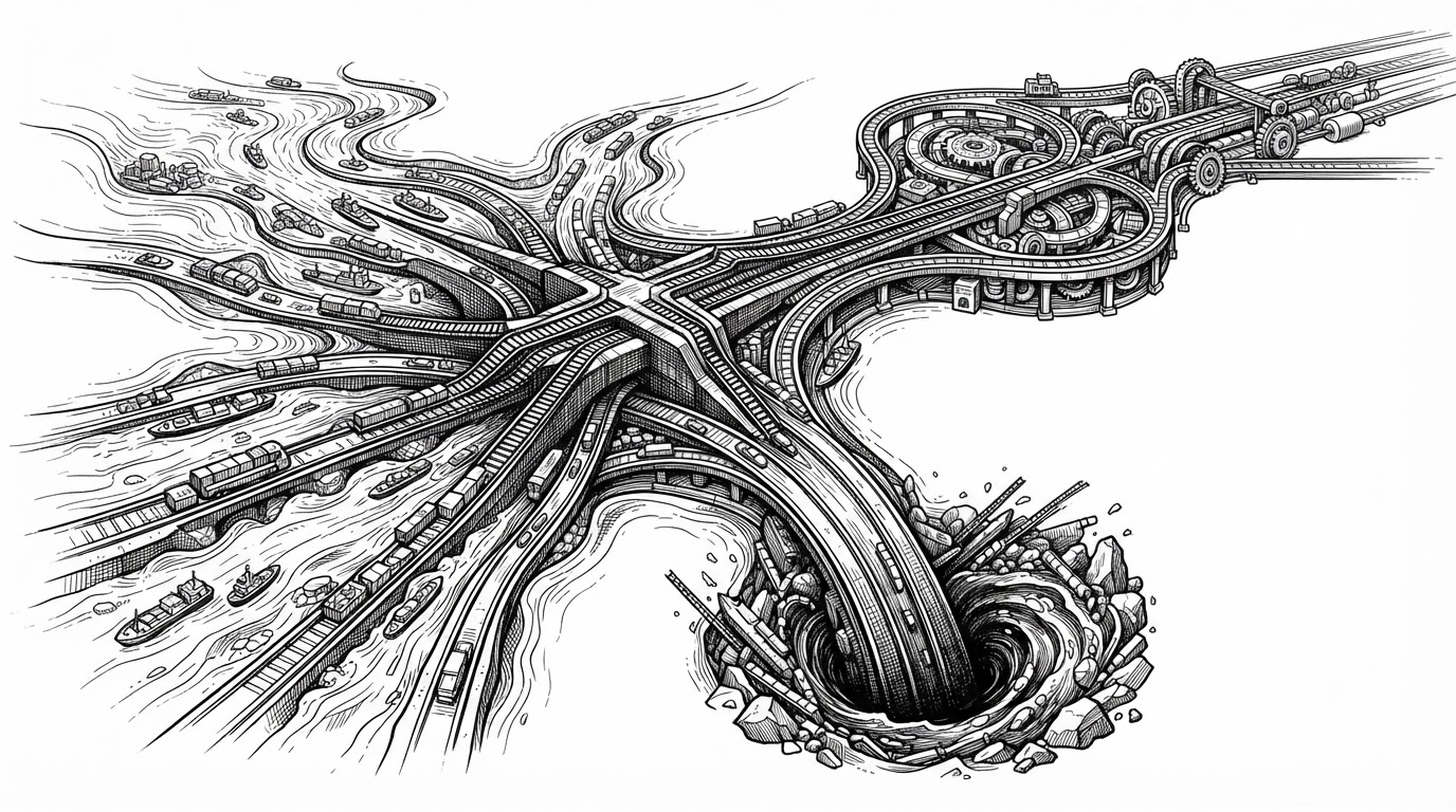 A close-up editorial illustration shows one function node in the middle of a graph, with several paths converging through it before splitting toward a sink and other reusable branches. The image explains why betweenness centrality matters in VulnSwarm: some code is risky because many flows depend on it.