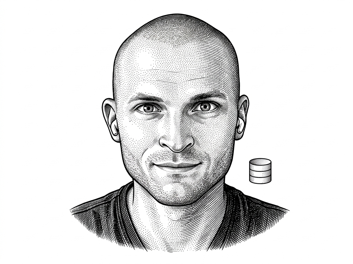 Hedcut portrait of Jeff Huber.