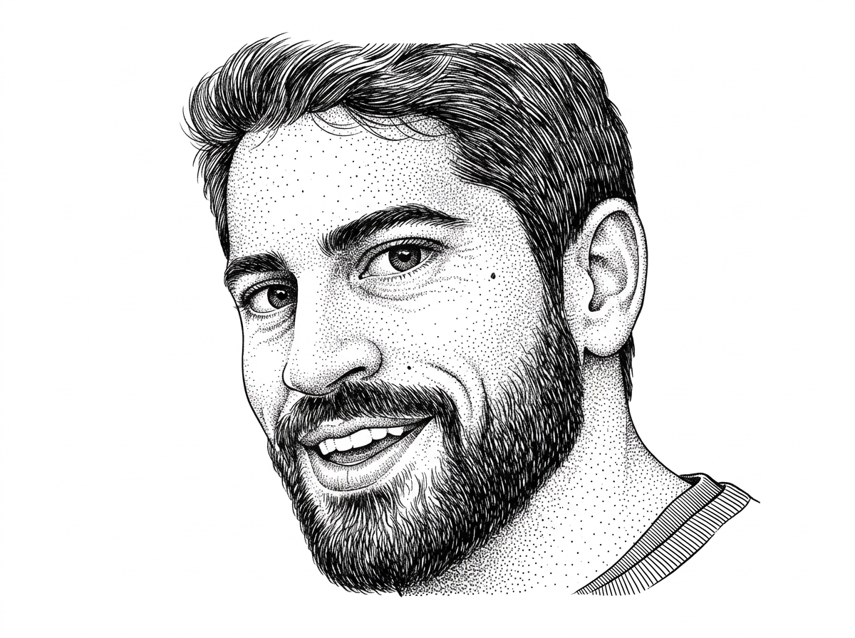 WSJ-style hedcut portrait of dbuezas based on a verified GitHub avatar. The portrait gives a face to the project's maintainer and reinforces that this is a real utility built by one person, not a broad platform team.