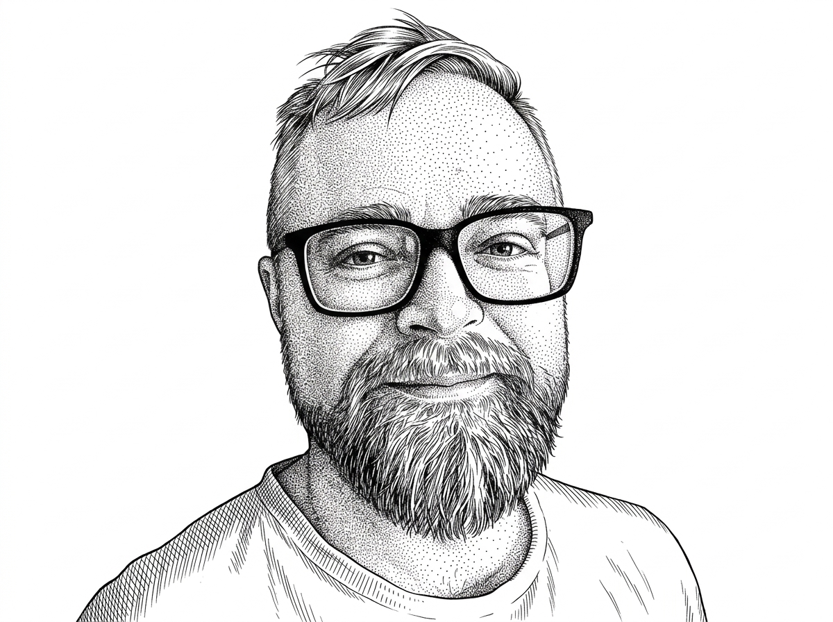 A WSJ-style hedcut portrait of the repository’s main contributor, rendered from a verified GitHub avatar. The portrait gives a human anchor to the library’s modernization work and signals that this is a maintained, production-oriented project.