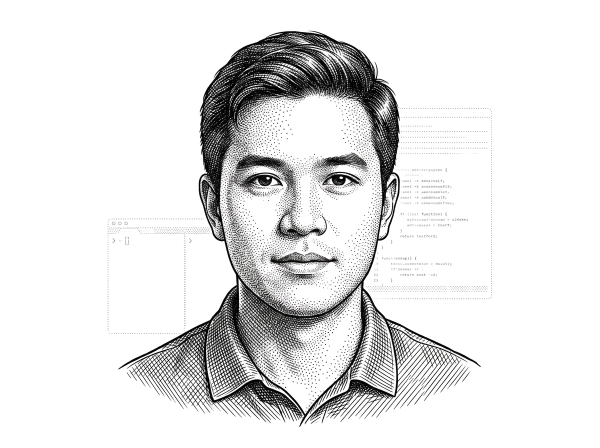 A WSJ-style hedcut portrait of elder-plinius, the creator of T3MP3ST. The portrait frames the project as the work of one visible maintainer, which matters because the repo's identity is closely tied to a single public persona.