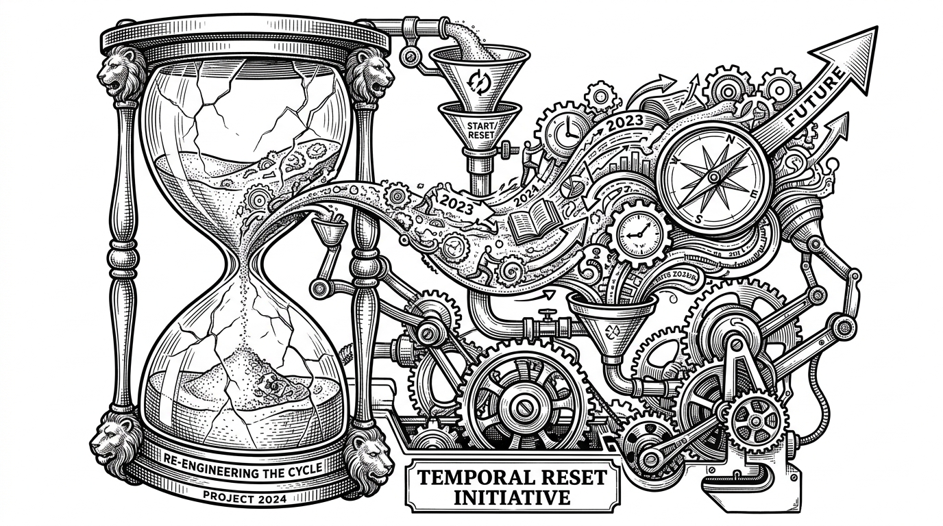 A close-up of a shattered hourglass where sand grains are suspended in mid-air and routed through mechanical funnels. This represents suspending execution state to bypass timeouts.