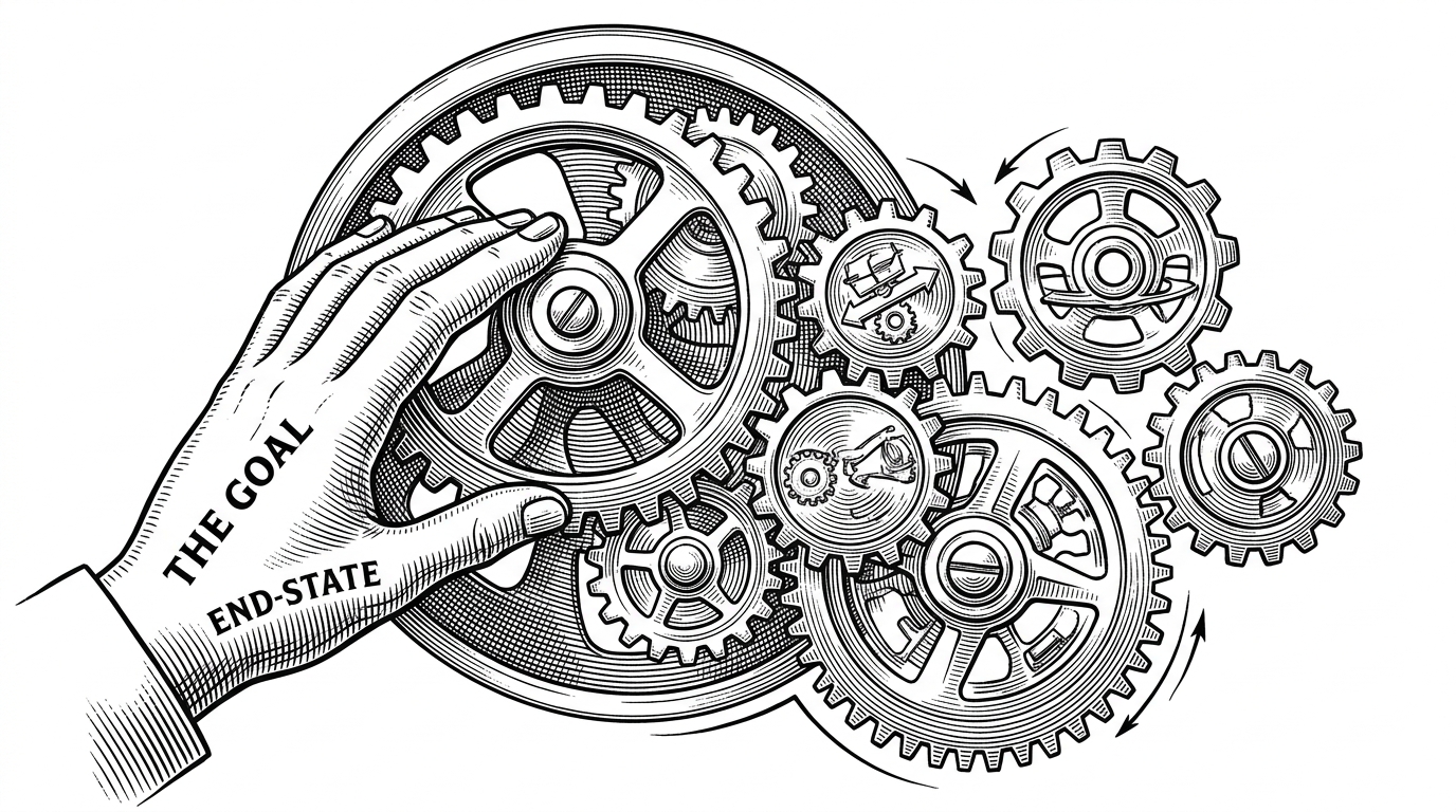 Close-up of a clockwork mechanism running in reverse, driven by the hands.