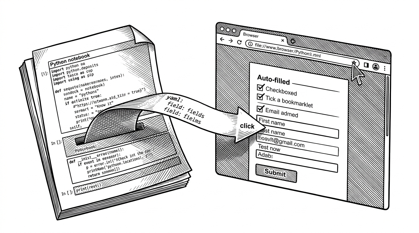 form-filler: The Python Bookmarklet Generator That Turns YAML Into One-Click Browser Muscle Memory