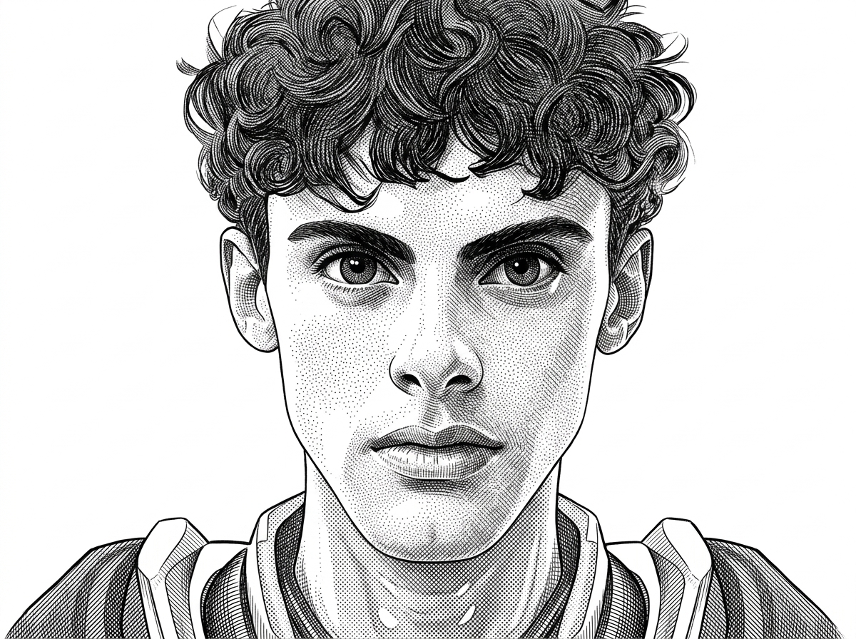 A hedcut-style portrait of Jamie Pine, the creator of Voicebox. It provides a human anchor for the project and frames the article around the person who packaged the local voice studio.