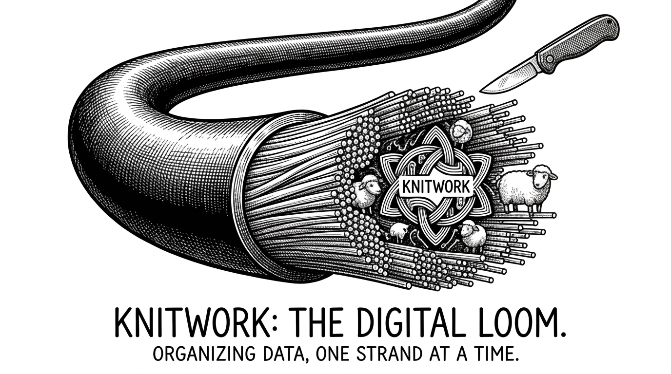 A tight view of a single thick data cable cleanly sliced open to reveal tightly packed optical fibers.