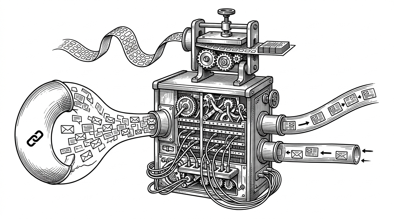 A central switchboard-like server routes three kinds of traffic at once: room-wide chat messages, user-specific call signals, and a small chamber that compresses long conversations into a short summary. The image explains that NexChat is not just a messenger, but a backend that coordinates multiple real-time communication flows.