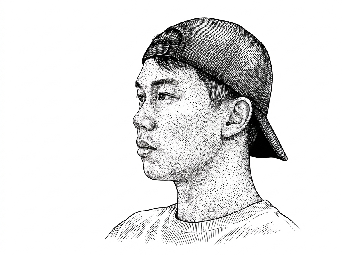 WSJ-style hedcut portrait of KentonYu from a verified GitHub avatar. It adds a human face to the small contributor core behind the template and reinforces that this is a focused official scaffold, not a sprawling community experiment.
