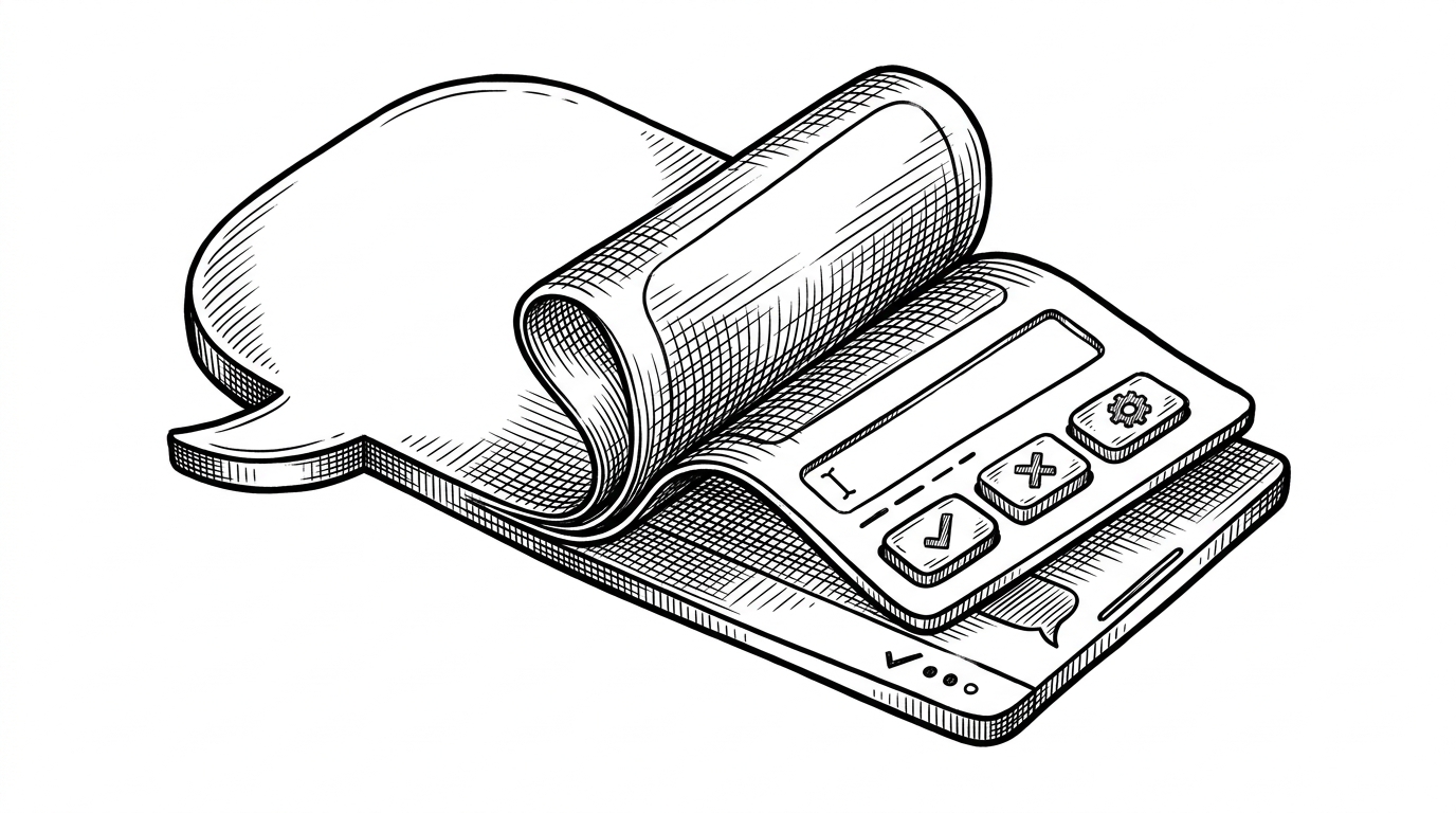 A chat bubble unfolds into an interactive card with buttons, a text field, and a status strip. The image explains that cards are not decoration. They are a lightweight workflow surface embedded inside the conversation.