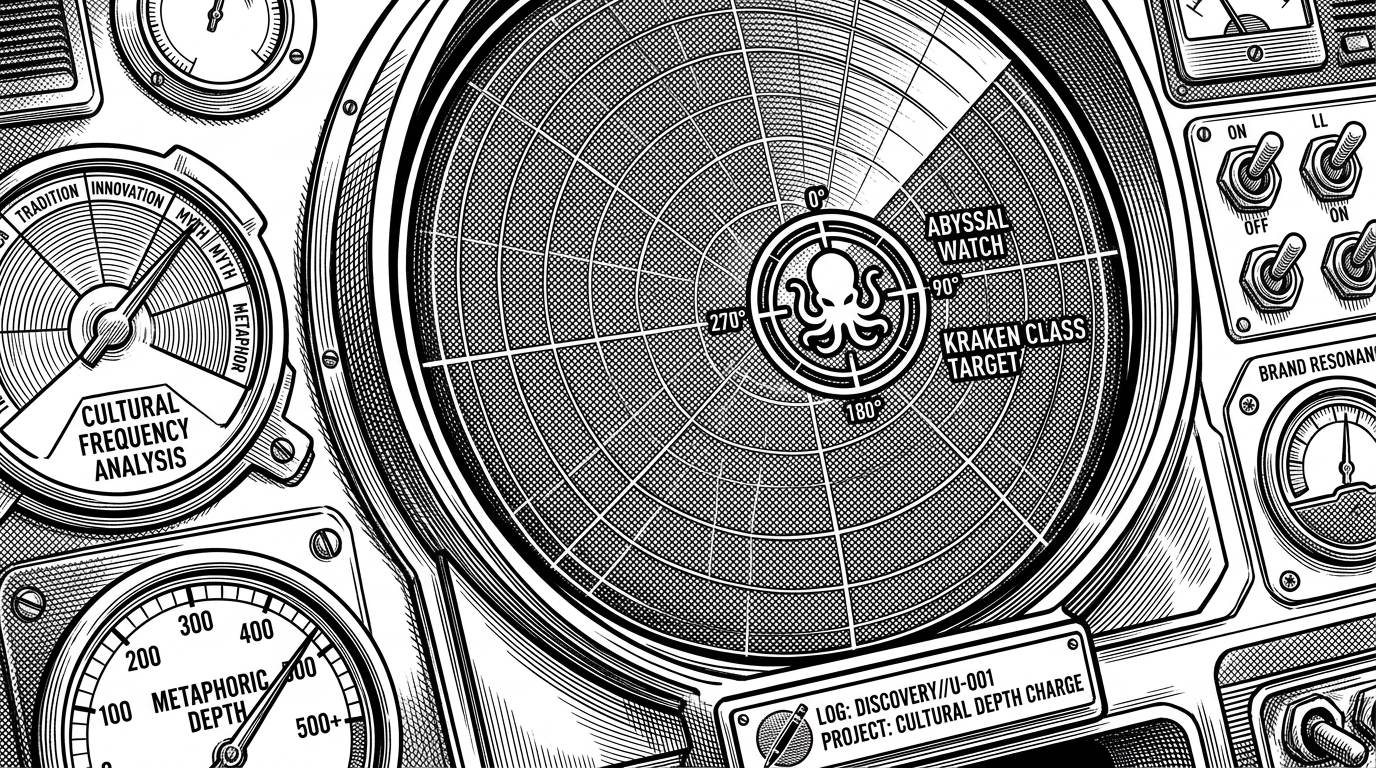 A close-up of a mechanical submarine sonar screen where a single distinct blip is highlighted by a crisp, glowing geometric ring.