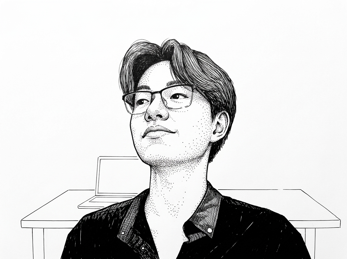 A WSJ-style hedcut portrait of Aiden Bai. It frames the founder as a technical builder whose taste helps explain why the product emphasizes fast local execution and a clean release path.