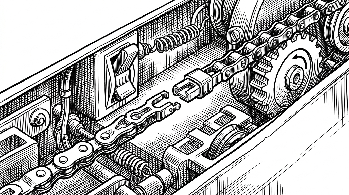 A close-up maintenance scene inside a machine where a broken message link is clipped out and replaced while nearby circuit breakers and retry lines keep the larger system moving. The scene explains how Tamux recovers from provider failures, repairs broken tool-call sequences, and resumes work without collapsing the whole run.