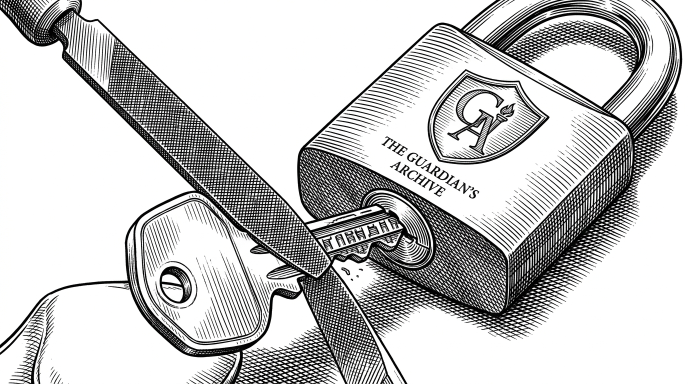 An editorial illustration of a close-up of a generic key being filed down to perfectly match the shape of a complex lock labeled 'Windows Security'. This represents the technical precision of matching AUMIDs.
