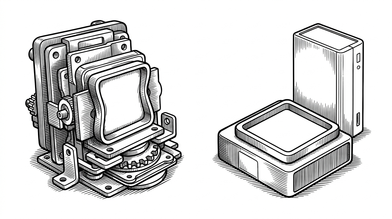 A split scene contrasts a heavy adapter stack on the left with a compact edge-native setup on the right. It explains why patching a framework is different from re-platforming its runtime.