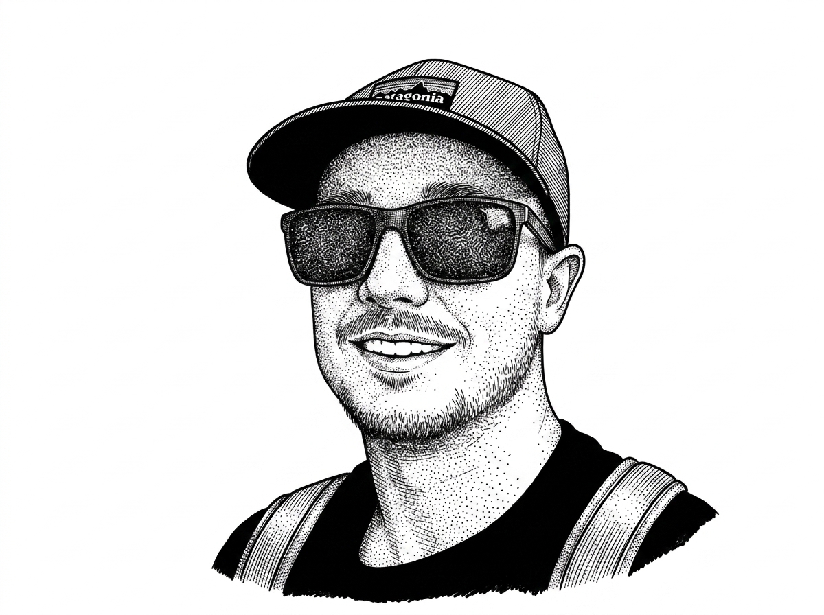 A WSJ-style hedcut portrait based on Ben Word’s verified GitHub avatar. The portrait anchors the Roots ecosystem framing in a real maintainer identity.