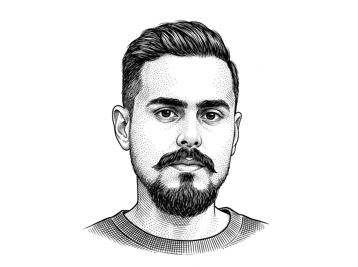 A stylized portrait of shanraisshan rendered in WSJ hedcut style. The portrait grounds the article in the repo maintainer’s identity and reinforces that the project is a community-built system rather than a faceless tips dump.