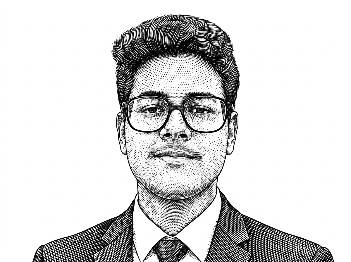 A hedcut-style portrait of Shibang Maity, the repository author, rendered from his verified GitHub avatar. The portrait gives the article a human anchor while keeping the focus on the project’s data discipline.