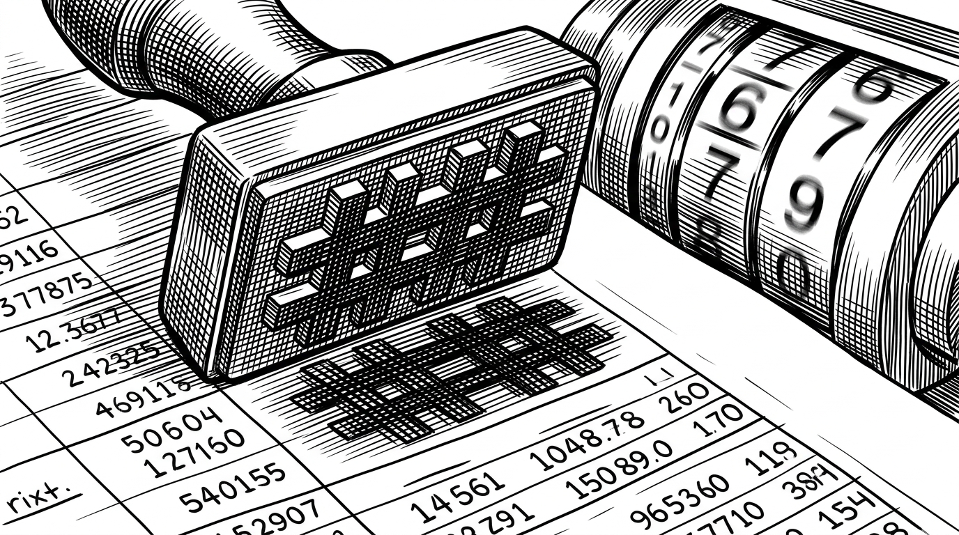 A close-up of a hash-like seal locking a second ledger entry shut while a fresh country counter keeps moving forward. It illustrates the nullifier check that blocks repeat registrations without storing the underlying passport data.