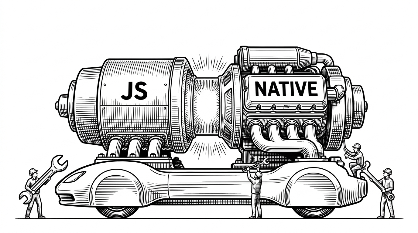 A massive, glowing engine bolted directly onto a sleek mobile chassis, representing Reanimated bypassing the bridge.