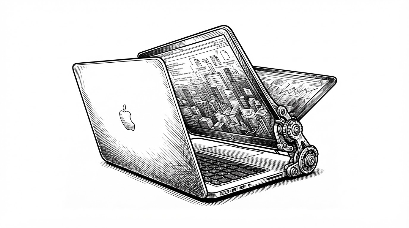 Mac-Duo: Mac Duo: The MacBook Hinge That Becomes a Camera for Your Screen