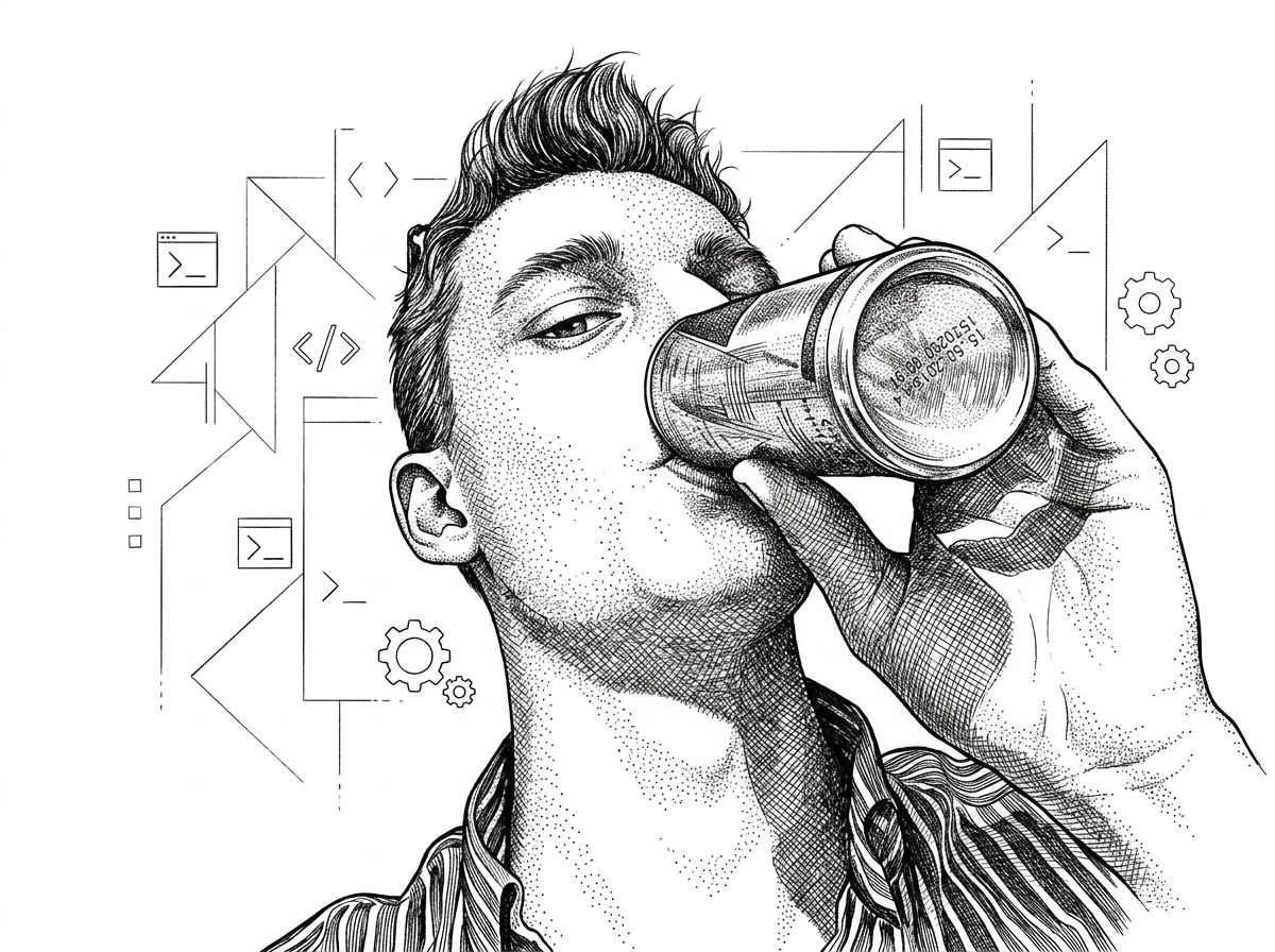 A hedcut-style portrait of Sybre Waaijer rendered from his verified GitHub avatar. The image is meant to humanize the project’s long-term maintainer and underscore the concentration of knowledge behind a highly disciplined codebase.