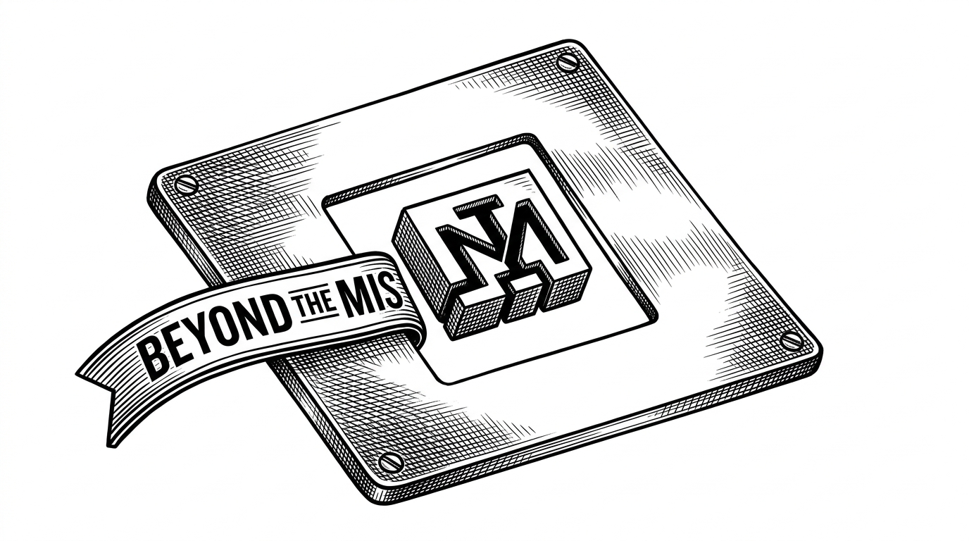 A near-square logo passes through a rigid stencil while a long banner-shaped logo is held outside the opening. The image explains why the service prefers almost-square assets and rejects wide marks that would behave badly as favicons.