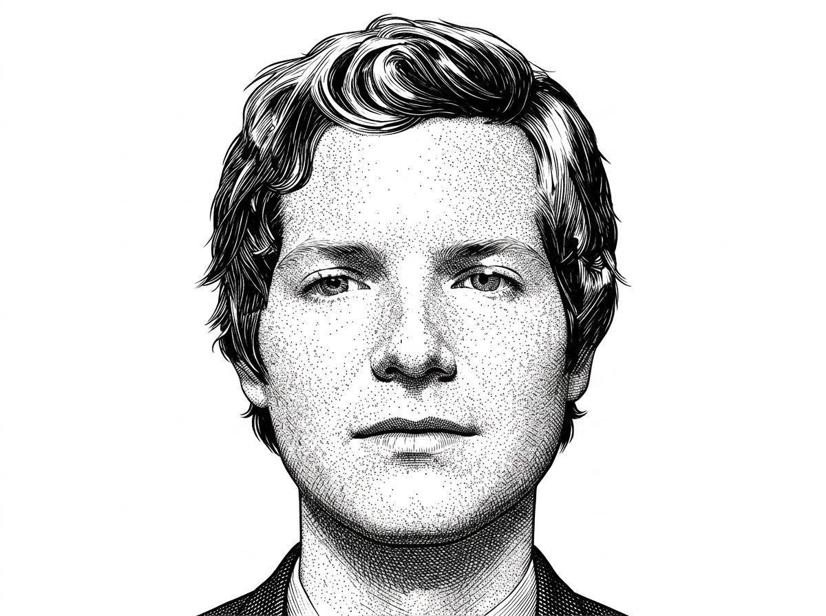 A WSJ-style hedcut portrait of ctate, the maintainer associated with the project. The portrait uses fine stippling and hatching on a pure white background, and it is meant to identify the maintainer in the origin section rather than to dramatize the architecture.