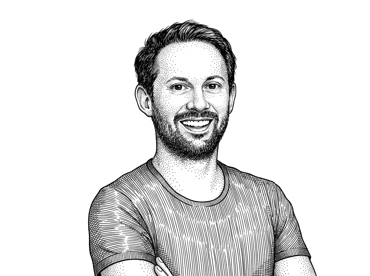 A hedcut-style portrait of Lars Grammel, rendered in black ink on a white background. This identifies the maintainer behind the architecture and gives a human face to the abstraction layer.