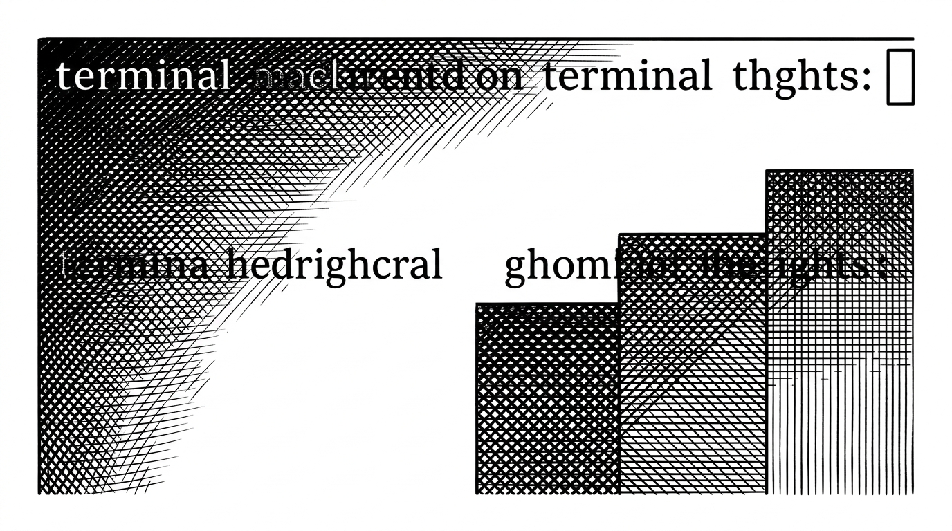 A close-up of a terminal text line with two visual branches beneath it. One branch shows a smooth true-color blend, while the other steps through three ANSI grayscale levels. The image explains that the library is built to degrade gracefully when terminal color support is limited.
