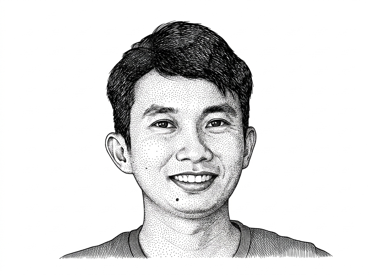 A hedcut-style portrait of the repository owner, based on their verified GitHub avatar. This gives the article a face for the maintainer behind the crate and grounds the project's minimal design in a real builder.